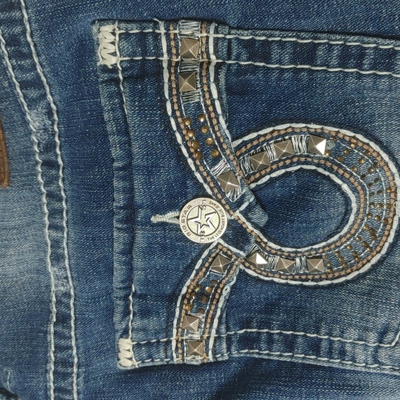 Big Star Maddie Boot Deep Stretchy Blue Jeans Bootcut Sz 34 (?) - Picture 5 of 11